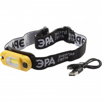 Фонарь налобный светодиодный ЭРА Рабочие GA-801 аккумуляторный мощный яркий 4 режима желто-черный Фонарь налобный светодиодный ЭРА Рабочие GA-801 аккумуляторный мощный яркий 4 режима желто-черный