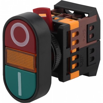 Кнопка ЭРА APBB-22N I-O d22мм неон/240В 1з+1р BBD10-APBB-K51E