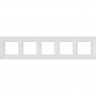 Рамка для розеток и выключателей ЭРА ELEGANCE Б0065820 14-5005-01М на 5 постов матовый белый B0065820