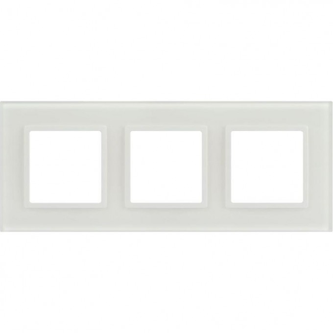 Рамка для розеток и выключателей ЭРА ELEGANCE Б0065836 14-5103-01М на 3 поста стекло матовый белый B0065836