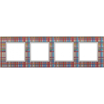 Рамка на 4 поста ЭРА ELEGANCE 14-5104-00 стекло прозрачный+белый