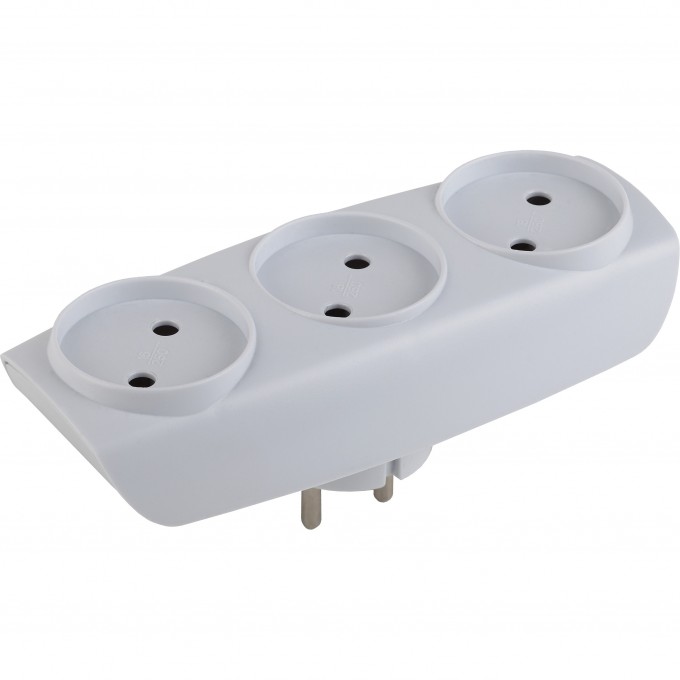 Разветвитель электрический ЭРА SP-3-W на 3 розетки без заземления 16А белый C0045527