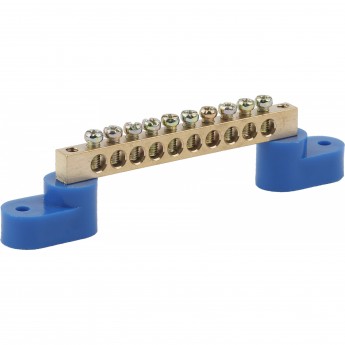 Шина N ноль на двух угловых изоляторах ЭРА ШНИ-6х9-10-У2 NO-222-57 син. уп.10шт Б0033437