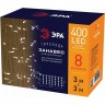 Светодиодная новогодняя гирлянда ЭРА ЕNIG - 400W ЗАНАВЕС 8 режимов 3*3 м теплый белый 400 LED IP20 B0051873