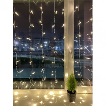 Светодиодная новогодняя гирлянда ЭРА ENOZ-2B ЗАНАВЕС уличная 2 м*2 м желтая 96 LED Светодиодная новогодняя гирлянда ЭРА ENOZ-2B ЗАНАВЕС уличная 2 м*2 м желтая 96 LED